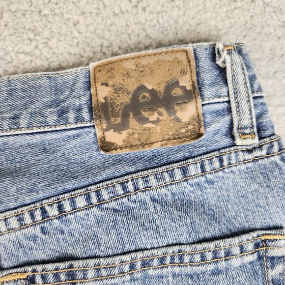 Relaxed Fit Y2K Skater Grunge Denim Pants LEE Jeans Mens 32x30 Blue Straight Leg - Picture 14 of 15